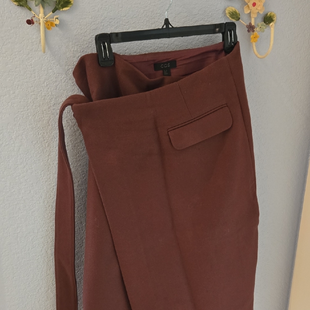 COS Women's Rich Burgundy Wrap Skirt